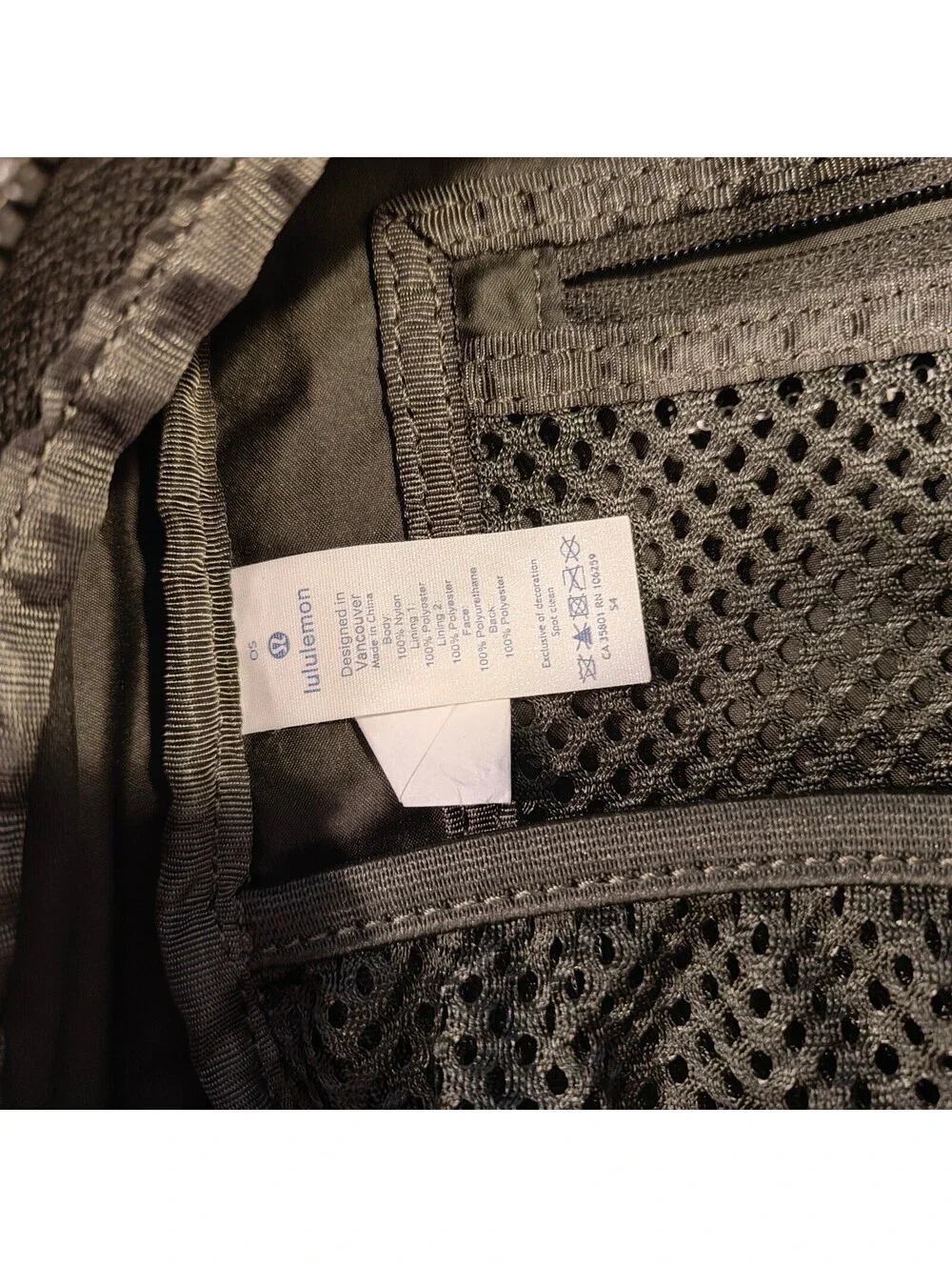 Lululemon Olive Green Backpack Travel Gym Bag with Multiple Pockets